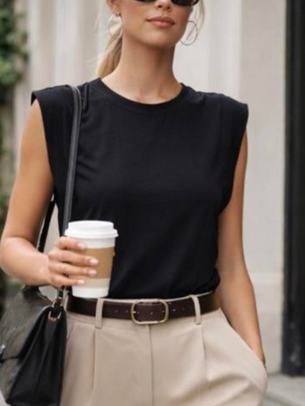 Banana Republic Refined Muscle Tee XL NWT Black Sleeveless Stretch Cotton Top